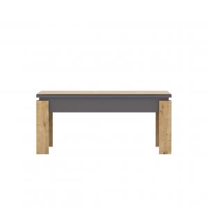 Mesa baja philippa, biiaminado roble con gris oscuro, 90 cms.