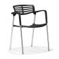 5 Sillones albeniz, cromado, polipropileno negro - 5 unidades