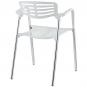 5 Sillones albeniz, cromado, polipropileno blanco - 5 unidades