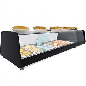 Vitrina de Tapas Refrigerada, 1,5 Metros Ancho, 6 Cubetas, Puertas Correderas, LED, AR6VTG Vision