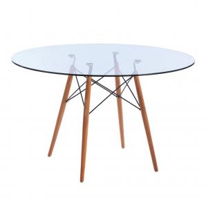 Mesa star, madera, cristal, 120 cms de diámetro