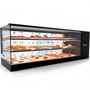 Vitrina Refrigerada para Tapas, 1,7 Metros, 3 Pisos, Plana, SAYL