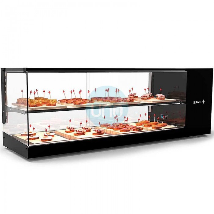 Vitrina Refrigerada para Tapas, 1,3 Metros, 2 Pisos, Plana, SAYL