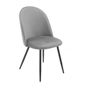 Silla magda new, metal, tapizado velvet gris