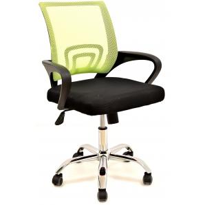 Sillón de oficina fiss new, negro, gas, basculante, malla verde, tejido negro