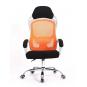 Sillón de oficina linz, blanco, alto, gas, sincro, malla naranja, tejido negro