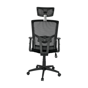 Sillón de oficina estambul, ergonómico, basculante, malla negra, asiento tejido negro