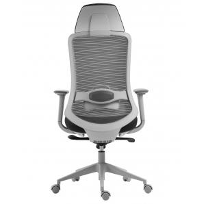 Sillón de oficina aranjuez, alto, gris, ergonómico, multifunción, malla y asiento negro