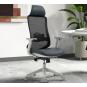 Sillón de oficina aranjuez, alto, gris, ergonómico, multifunción, malla y asiento negro