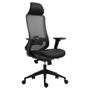 Sillón de oficina aranjuez, alto, negro, ergonómico, multifunción, malla y asiento negro