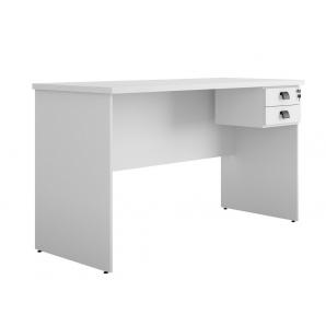 Mesa de oficina eco, 2 cajones, bilaminado color platino, 150 x 60 cms