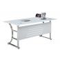 Mesa de oficina cadore, vidrio templado super blanco, 160 x 80 cms