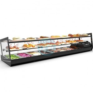 Vitrina Refrigerada para Tapas, 8 Cubetas, 1,7 Metros, 3 Pisos, Cristal Recto, SAYL KUBE8