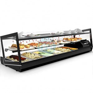 Vitrina Refrigerada para Tapas, 6 Cubetas, 1,3 Metros, 3 Pisos, Cristal Recto, SAYL KUBE6