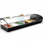 Vitrina Refrigerada para Tapas, 6 Cubetas, 1,3 Metros, Cristal Curvado Abatible, SAYL 1PSK6