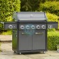Barbacoa Híbrida Gas Carbón, 5 Quemadores, Negra, con Carro, Grillstream Legacy