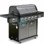 Barbacoa Híbrida Gas Carbón, 5 Quemadores, Negra, con Carro, Grillstream Legacy