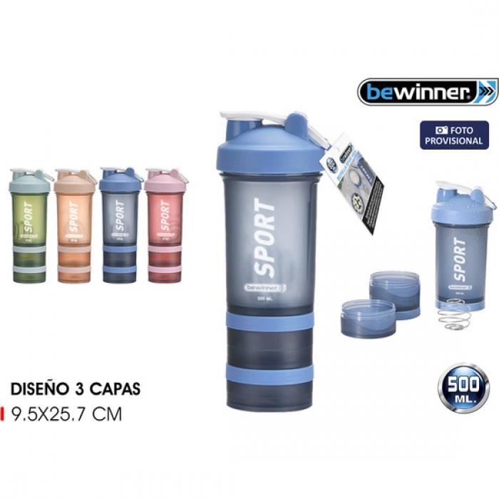 BOTELLA SPORT AGUA 500ML C/2 DEPTARTAMENTOS BEWINNER - SURTIDOS - Imagen 1