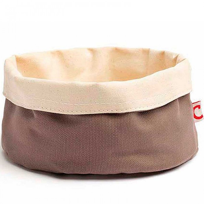 Panera Redonda Ø 17 cm, Algodón y Poliéster, Gris y Beige, Comas