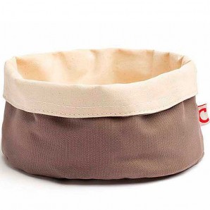 Panera Redonda Ø 20 cm, Algodón y Poliéster, Gris y Beige, Comas