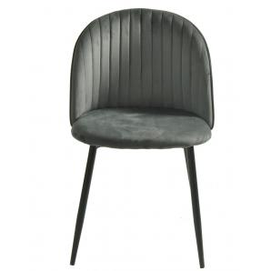 4 Sillas palm grey, metal, tapizado velvet gris con trasera palm - 4 unidades