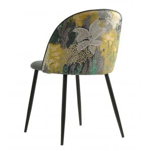 4 Sillas palm grey, metal, tapizado velvet gris con trasera palm - 4 unidades