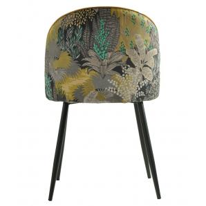 4 Sillas palm yellow, metal, tapizado velvet amarillo con trasera palm - 4 unidades