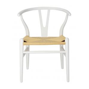 2 Sillas wish, madera de haya, blanca, fibra trenzada - 2 unidades
