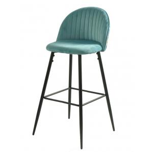4 Taburetes carnaval sky blue, metal, tapizado velvet azul con trasera carnaval - 4 unidades