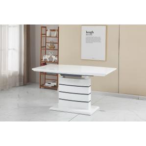 Mesa chambery, extensible, lacada blanca, 140 ~ 180 x 80 cms