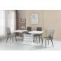 Mesa chambery, extensible, lacada blanca, 140 ~ 180 x 80 cms