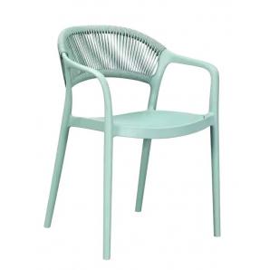 4 Sillones ibiza, apilable, tratamiento anti uv, polipropileno y cuerda verde claro - 4 unidades
