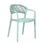 4 Sillones ibiza, apilable, tratamiento anti uv, polipropileno y cuerda verde claro - 4 unidades