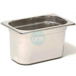 Cubeta Gastronorm GN1/4, 26,5x16,2 cm Alto 15 cm, Acero inoxidable, 4 Litros, Comas