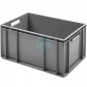 Caja Lisa Apilable 60x40 cm, Polietileno Gris, Multiusos, 63 Litros, Fricosmos