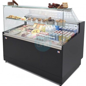 Vitrina Expositora Refrigerada Negra, 1 Metro Ancho, Fondo 97,3 cm, Frío Estático, CHVRE100