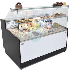 Vitrina Expositora Refrigerada Blanca y Negra, 1 Metro Ancho, Fondo 97,3 cm, Frío Estático, CHVRE100B