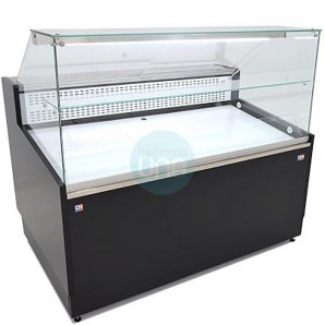 Vitrina Expositora Refrigerada Negra, 1,5 Metros Ancho, Fondo 97,3 cm, Frío Estático, CHVRE150