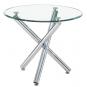 Mesa desiree new, cromada, cristal, 90 cms diámetro