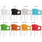 4 Sillones nilo, aluminio, apilable, polipropileno rojo* - 4 unidades