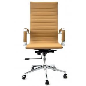 Sillón de oficina oliver, alto, gas, basculante profundo, similpiel marrón claro