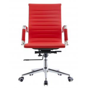 Sillón de oficina oliver, giratorio, gas, basculante profundo, similpiel roja