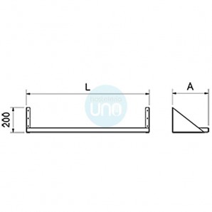 Anaquel, Balda, Estante Liso, 1 Metro Ancho, Acero inoxidable, Cartelas Vueltas, ANL10V