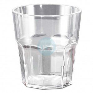 24 Vasos de Policarbonato 27 cl, Diámetro 8 cm, Color Transparente - 24 unidades