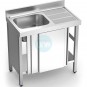 Fregadero con Puertas Correderas, 1,2 Metros Ancho, Fondo 60 cm, Acero inoxidable Satinado, FRC055210