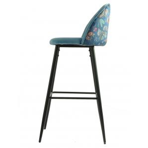 4 Taburetes carnaval sky blue, metal, tapizado velvet azul con trasera carnaval - 4 unidades