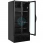 Armario Expositor Refrigerado Negro, 90 cm Ancho, Fondo 74 cm, 5 Estantes, Puertas Batientes Cristal, TEFCOLD