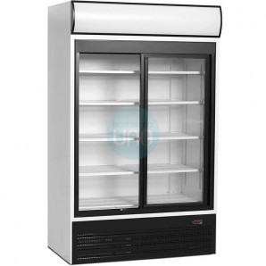 Armario Expositor Refrigerado, 1,2 Metros Ancho, Puertas Correderas Cristal, Fondo 74 cm, 1000 Litros, TEFCOLD