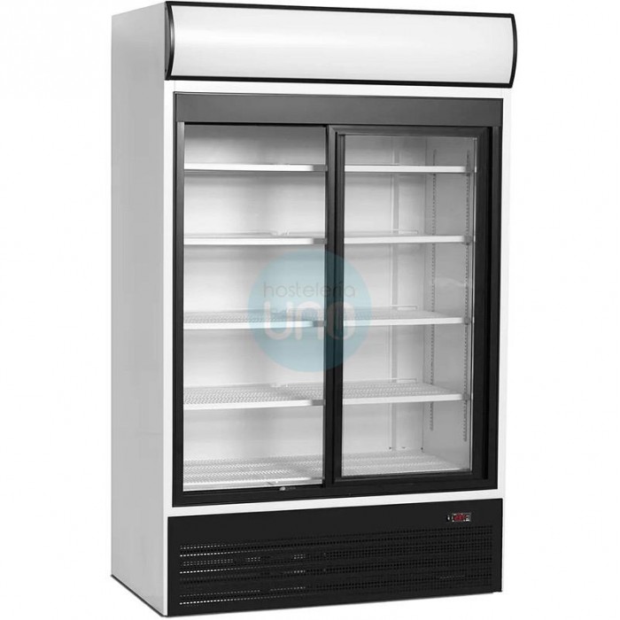 Armario Expositor Refrigerado, 1,2 Metros Ancho, Puertas Correderas Cristal, Fondo 74 cm, 1000 Litros, TEFCOLD