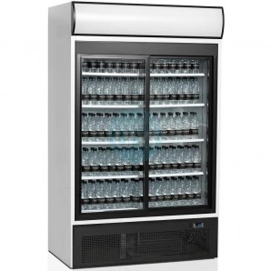 Armario Expositor Refrigerado, 1,2 Metros Ancho, Puertas Correderas Cristal, Fondo 74 cm, 1000 Litros, TEFCOLD